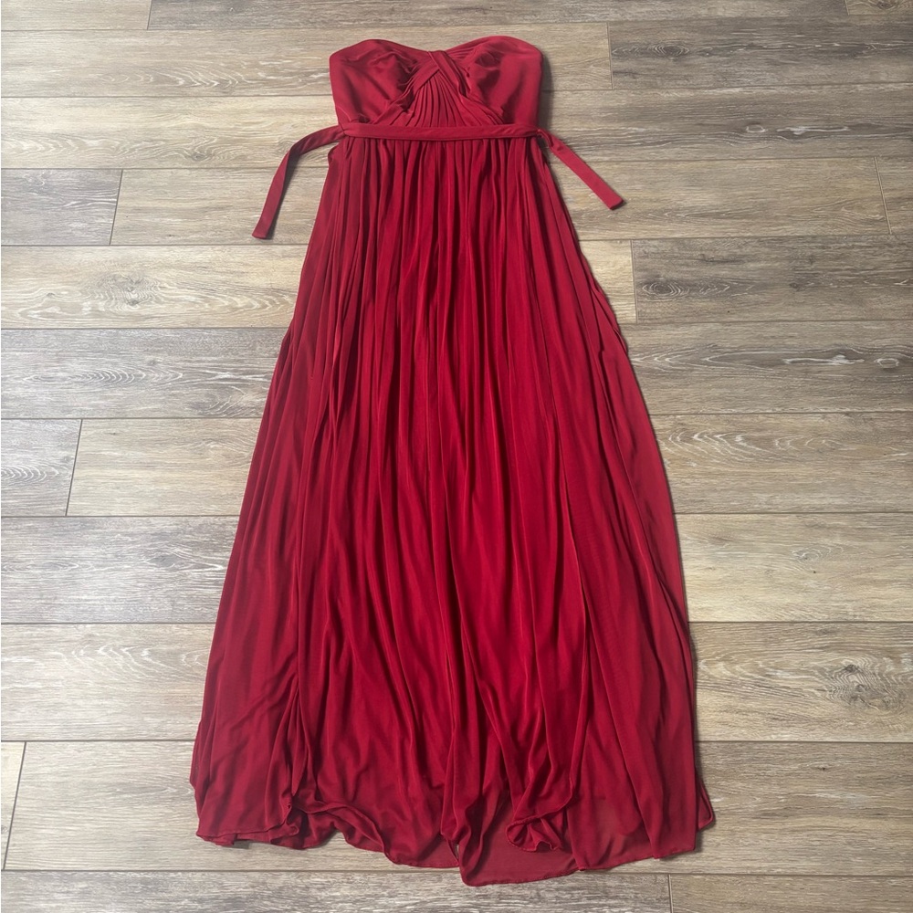 Davids Bridal Nearly Newlywed Dress Sz 10 Apple Red Prom Formal Event Holiday